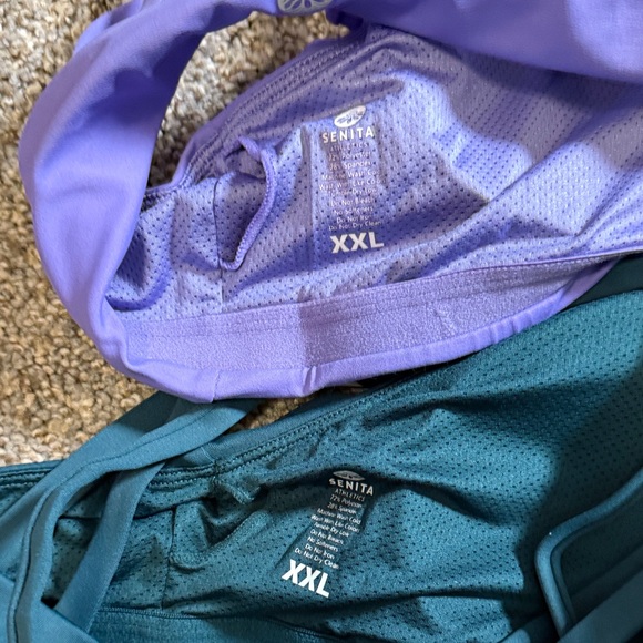 2 pack!!! NWT Senita Athletics Lavender and Teal Strappy Sports Bras 2 pack! - Picture 2 of 3